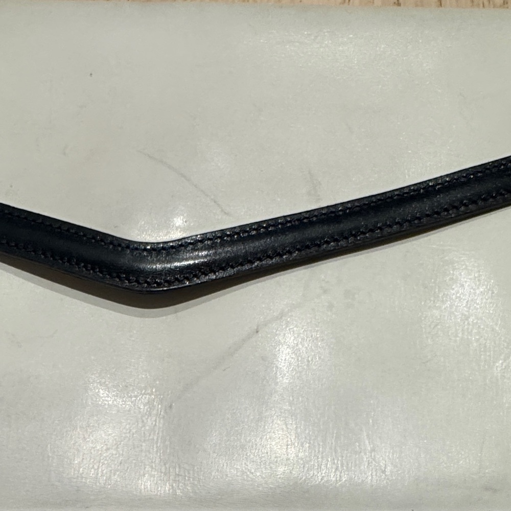 Vintage Bally Black & White Leather Envelope Clutch – Made in Italy - Picture 2 of 12